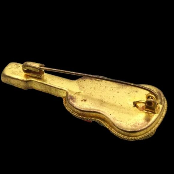 MCM Vintage Micro Mosaic Venezia Italian Guitar Pin - Picture 2 of 4